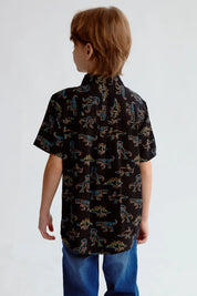 Camisa Niño Guayabera Negro