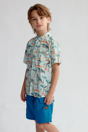 Camisa Niño Guayabera Aqua