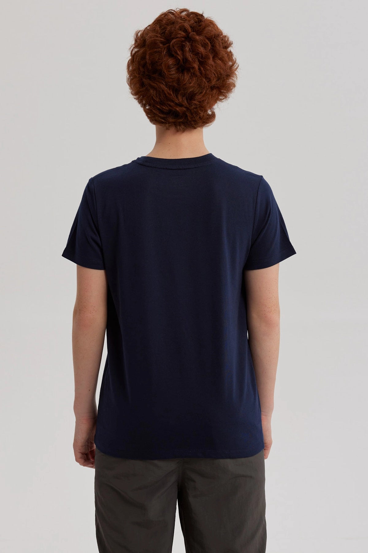 Polera Niño Básica Estampada Azul Oscuro