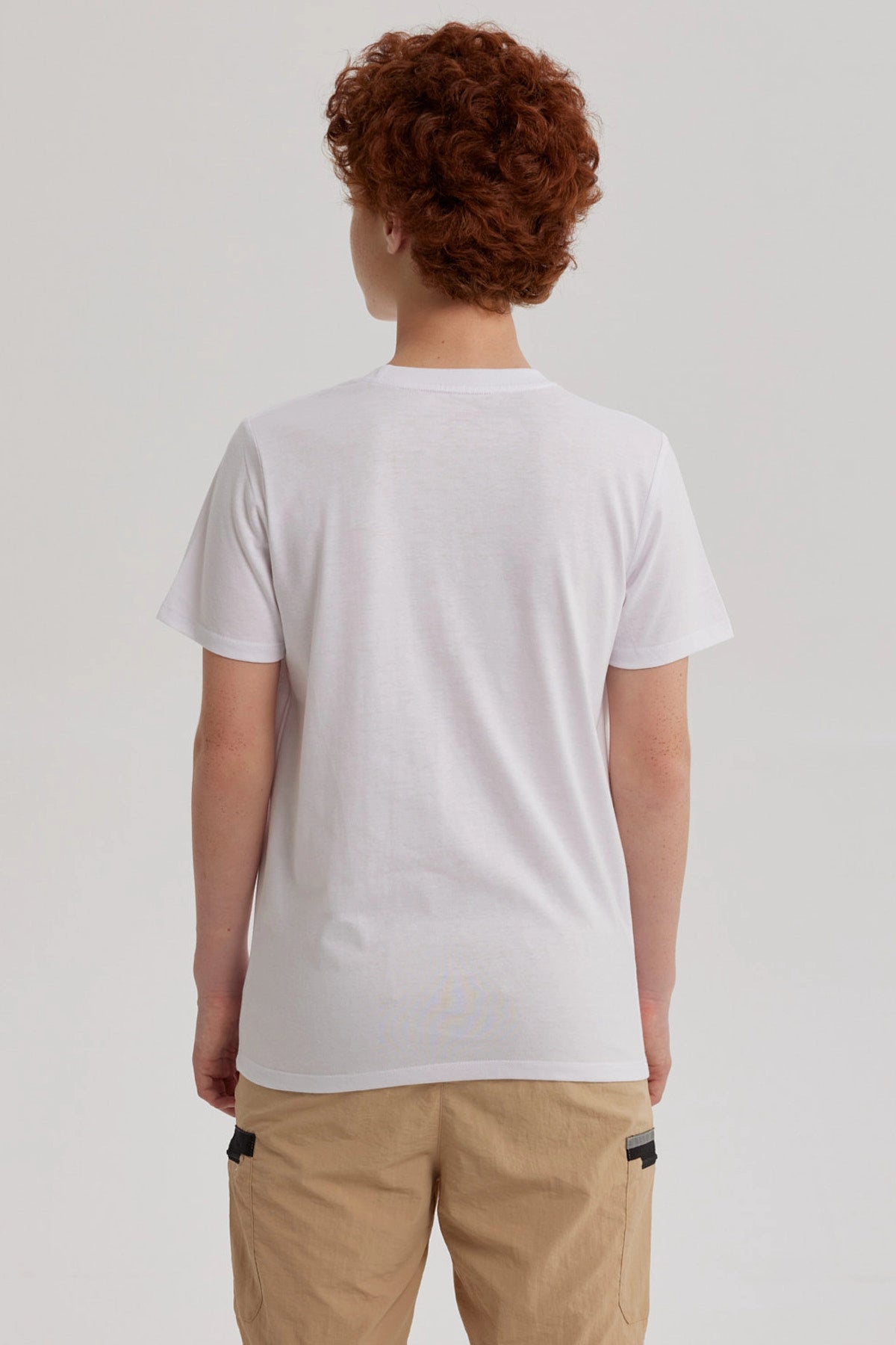 Polera Niño Básica Estampada Blanco