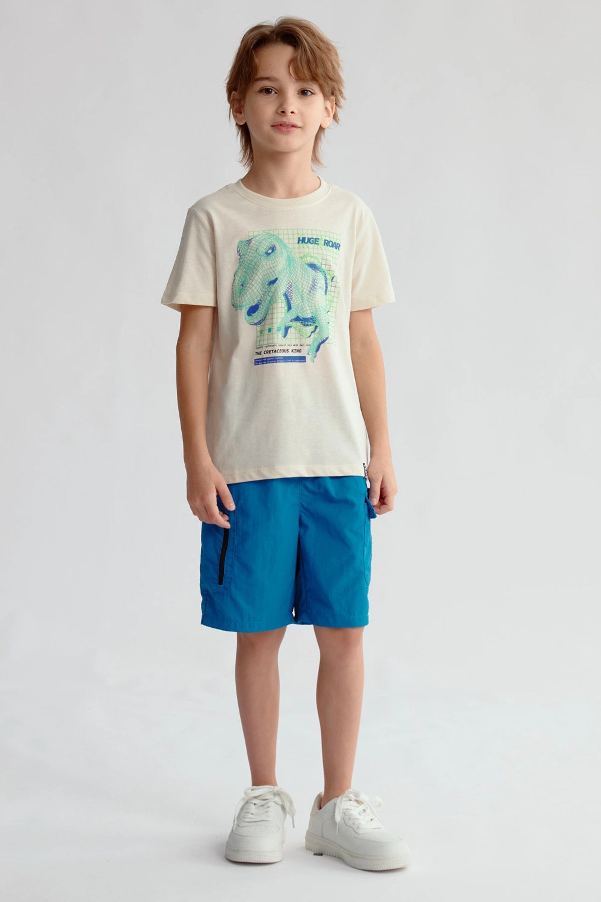 Polera Niño Básica Estampada Crudo