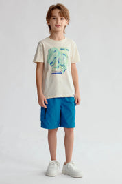 Polera Niño Básica Estampada Crudo