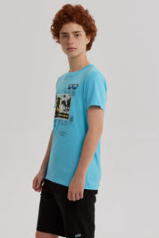 Polera Niño Bordado Menta