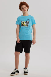 Polera Niño Bordado Menta