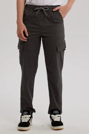 Pantalón Niño Gabardina Jogger Cargo Marengo