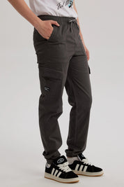Pantalón Niño Gabardina Jogger Cargo Marengo