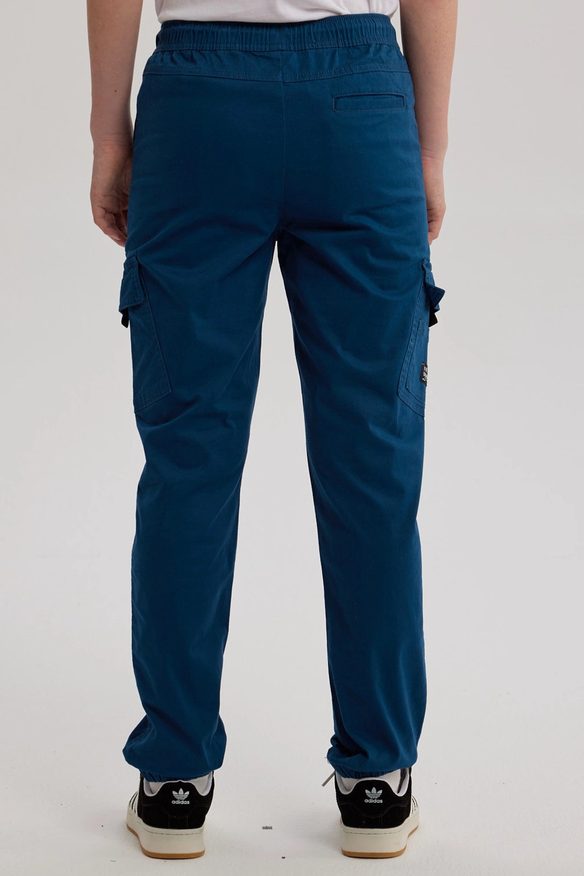 Pantalón Niño Gabardina Jogger Cargo Petroleo