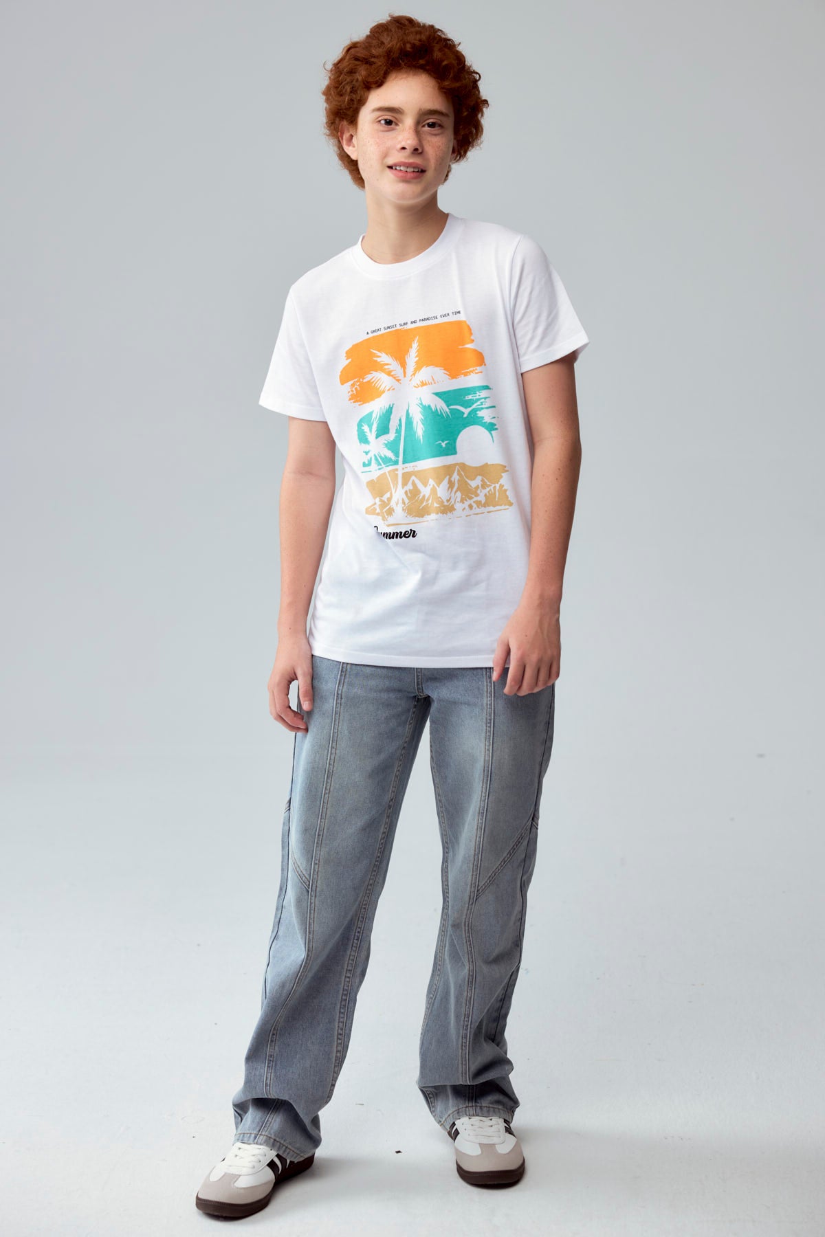 Jeans Niño Calce Recto Cortes Azul