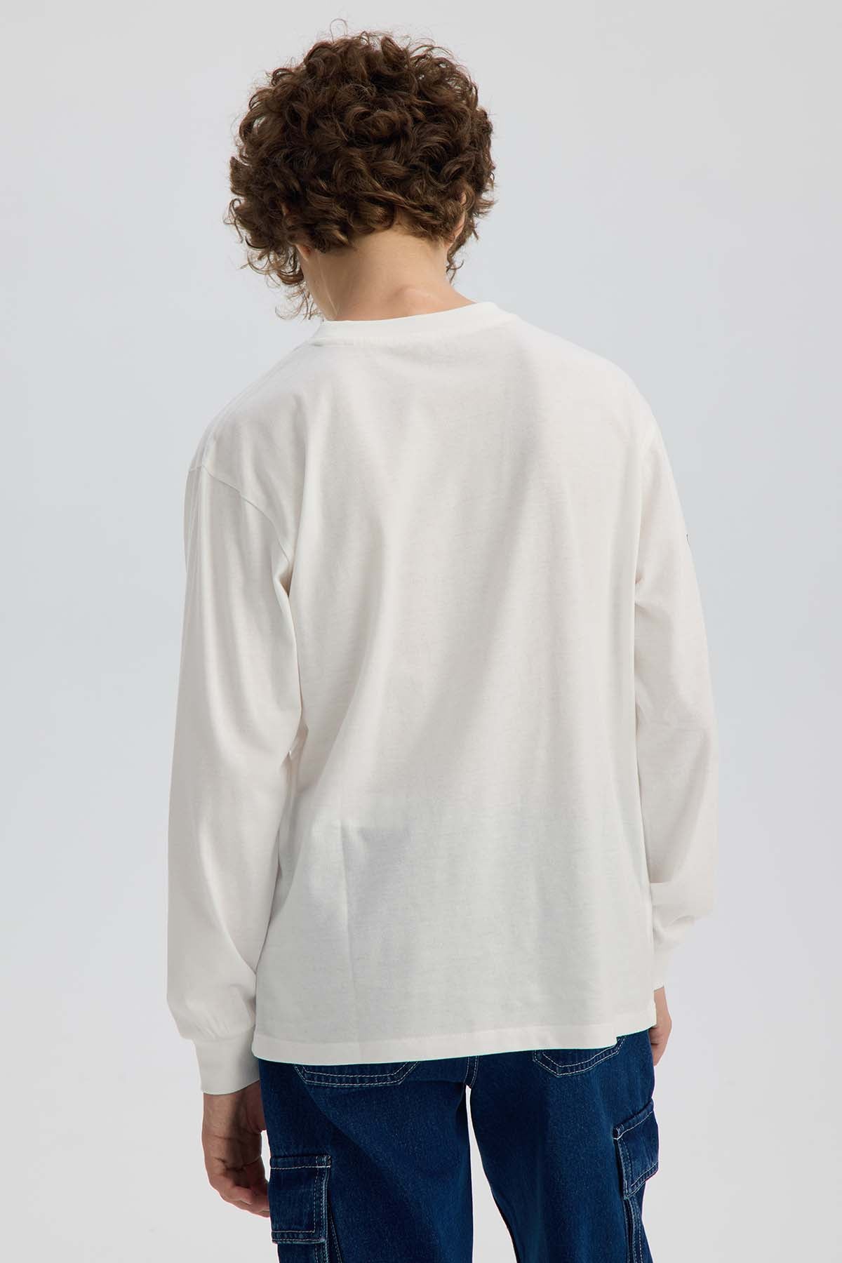 Polera Niño Print Con Puño Crudo