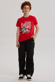 Pantalón Niño Piping Reflectante Negro