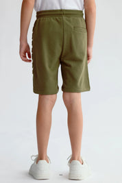 Bermuda Niño Letras Laterales Verde Militar