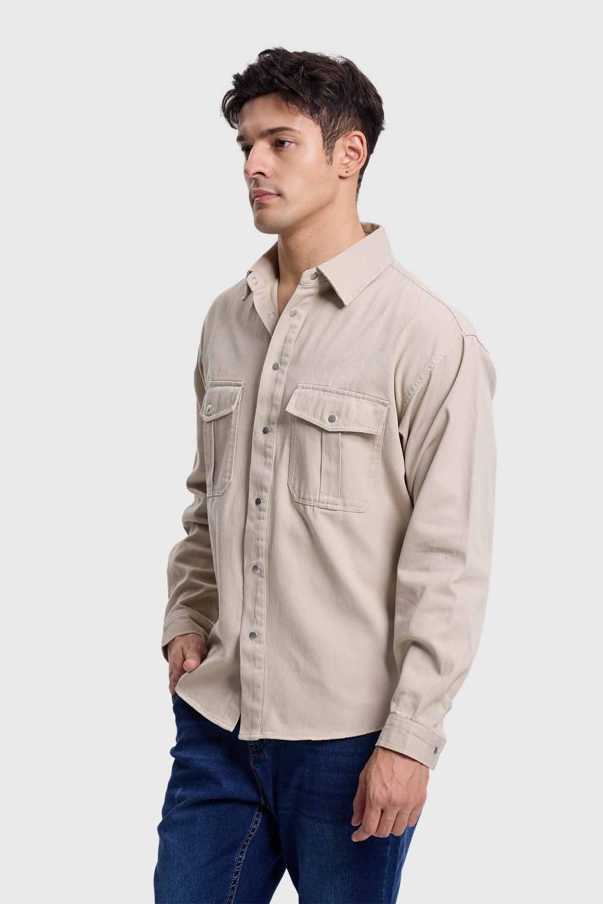 Chaqueta Hombre Gravillado Beige