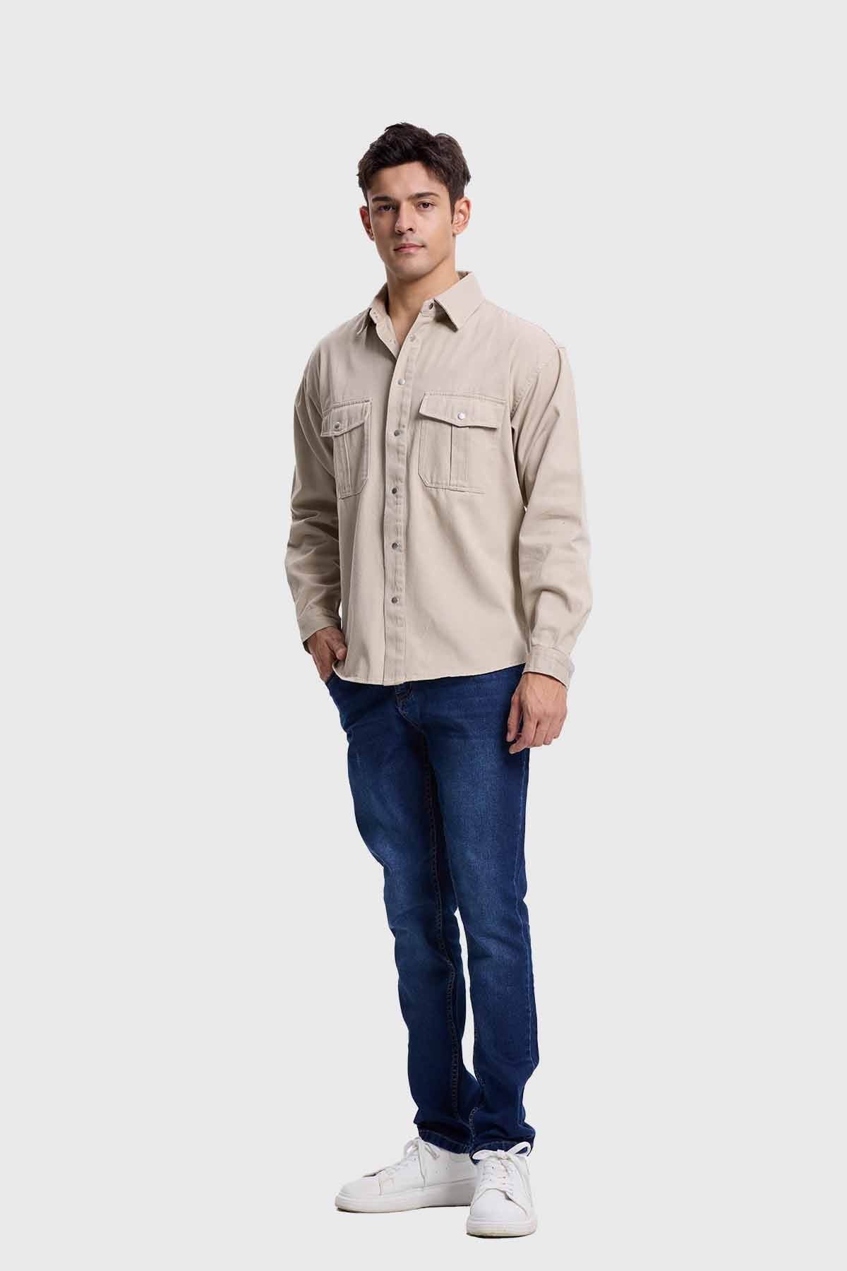 Chaqueta Hombre Gravillado Beige