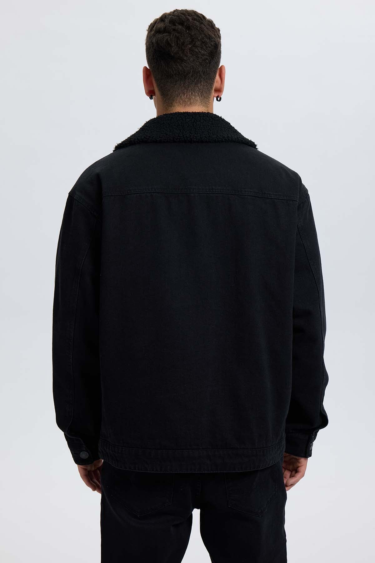 Chaqueta Hombre Mezclilla Negro