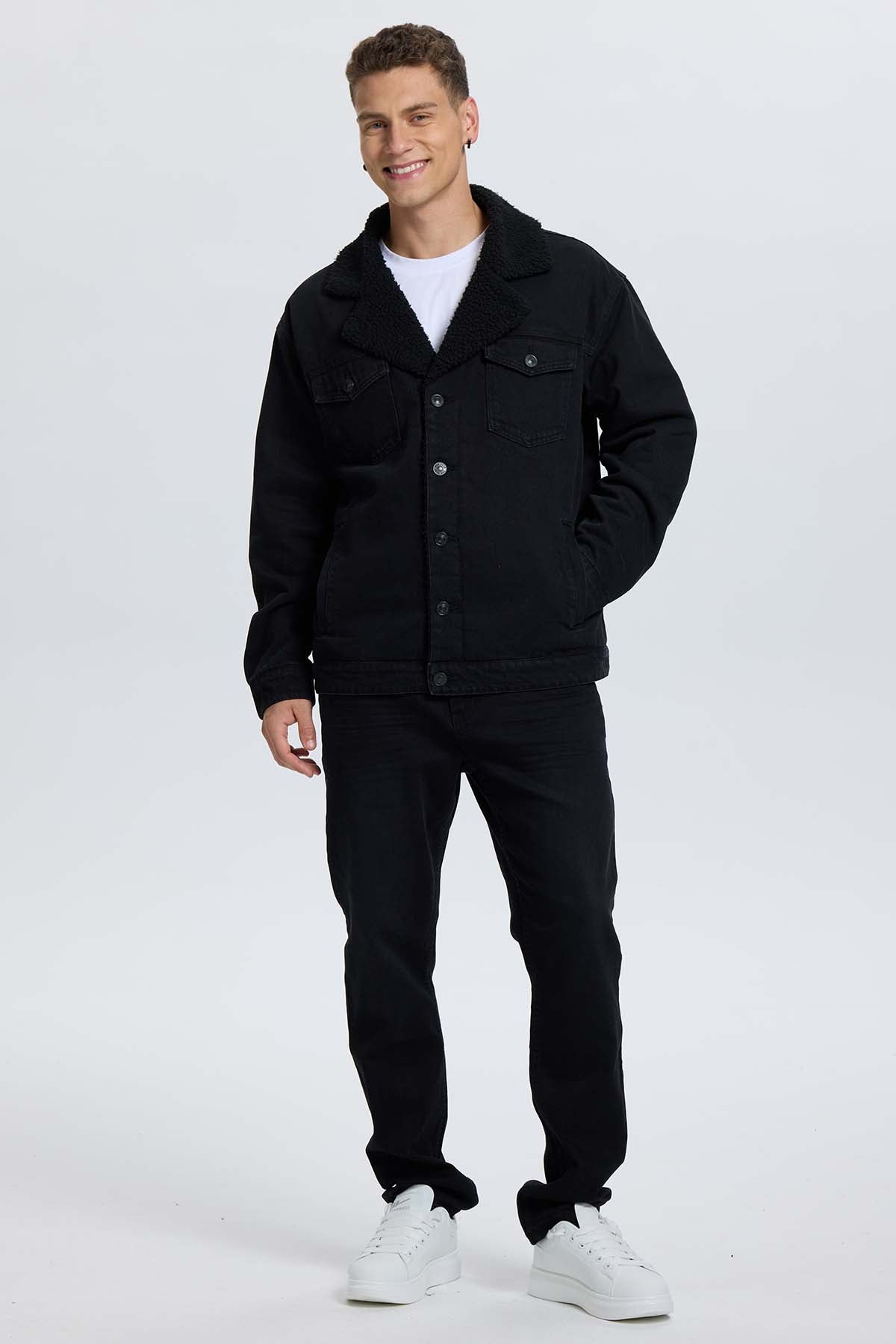 Chaqueta Hombre Mezclilla Negro