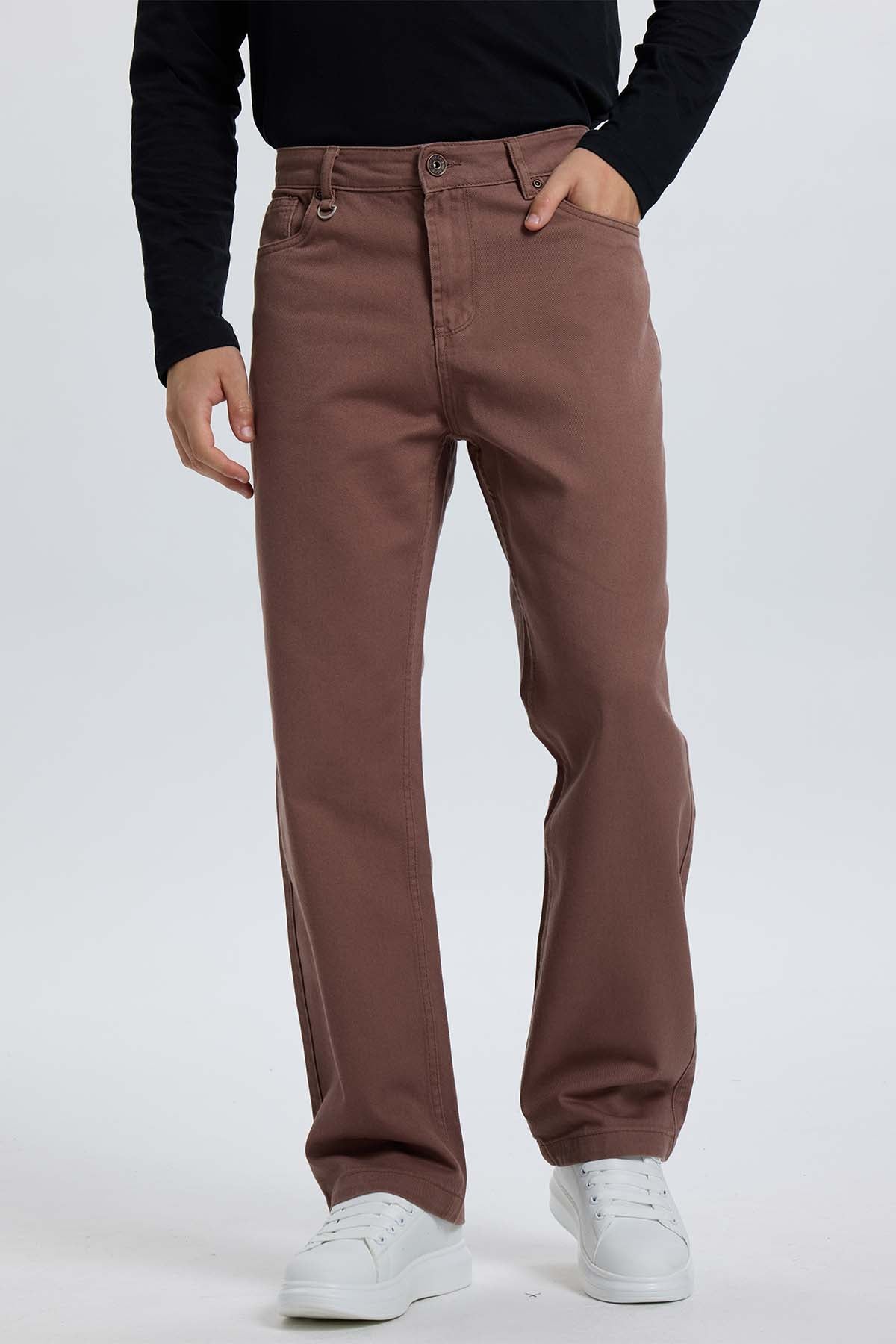 Jeans baggy algodón café para hombre – Fashion´s Park