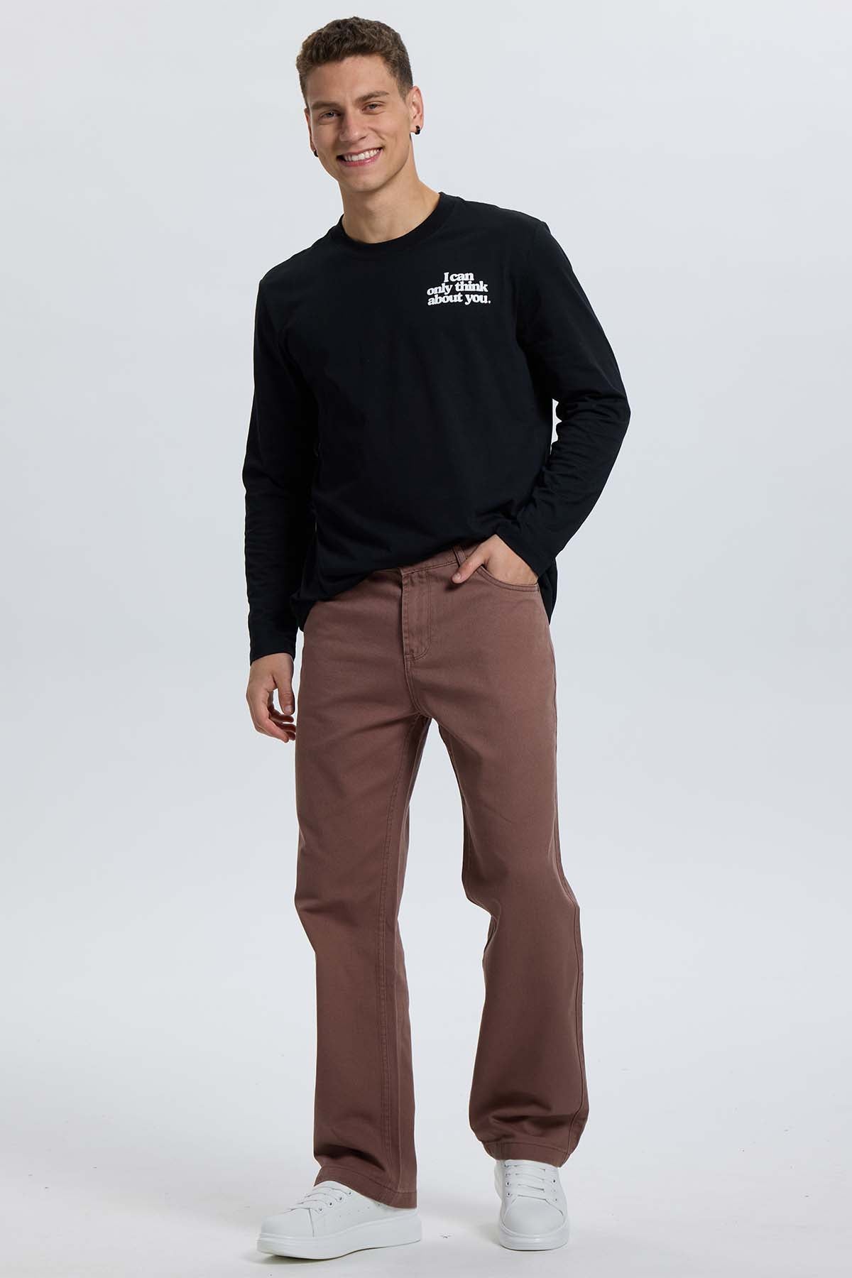 Jeans Hombre Baggy Café