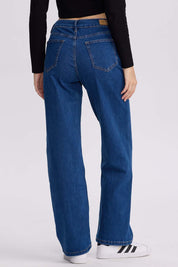 Jeans Mujer Wide Leg Sofía Azul Oscuro