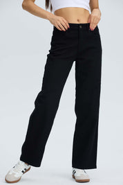 Jeans Mujer Calce Recto Negro
