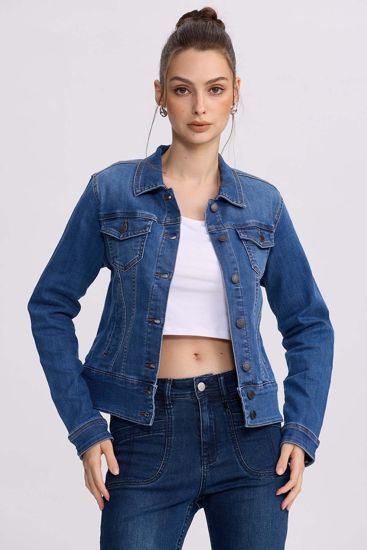 Chaqueta Mujer Clásica Azul