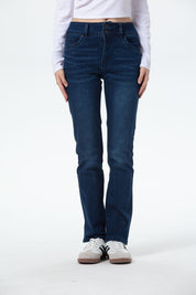 Jeans Mujer Flo Calce Recto Azul Oscuro