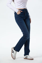 Jeans Mujer Flo Calce Recto Azul Oscuro
