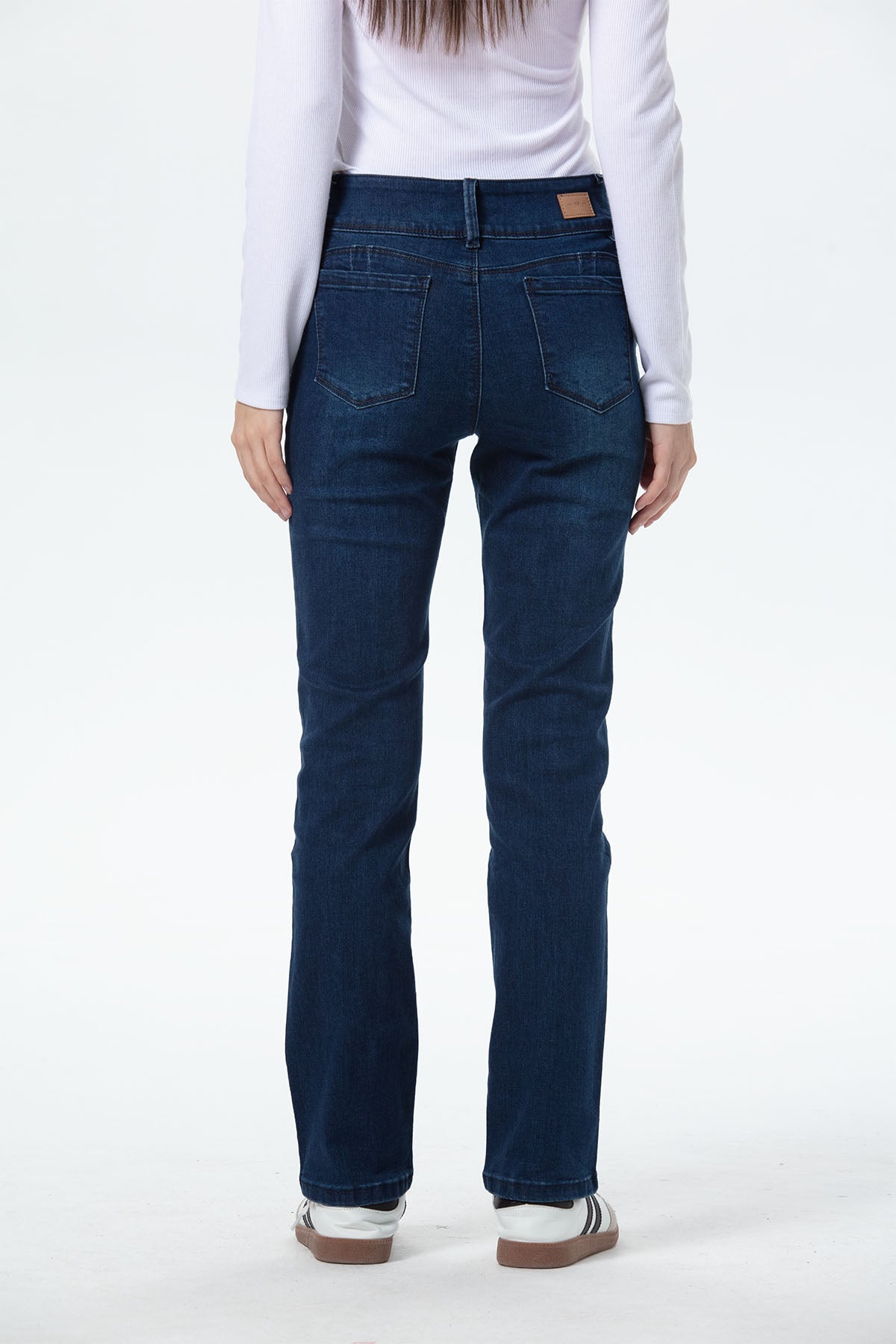 Jeans Mujer Flo Calce Recto Azul Oscuro