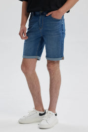 Bermuda Hombre Básica Roll Up Azul