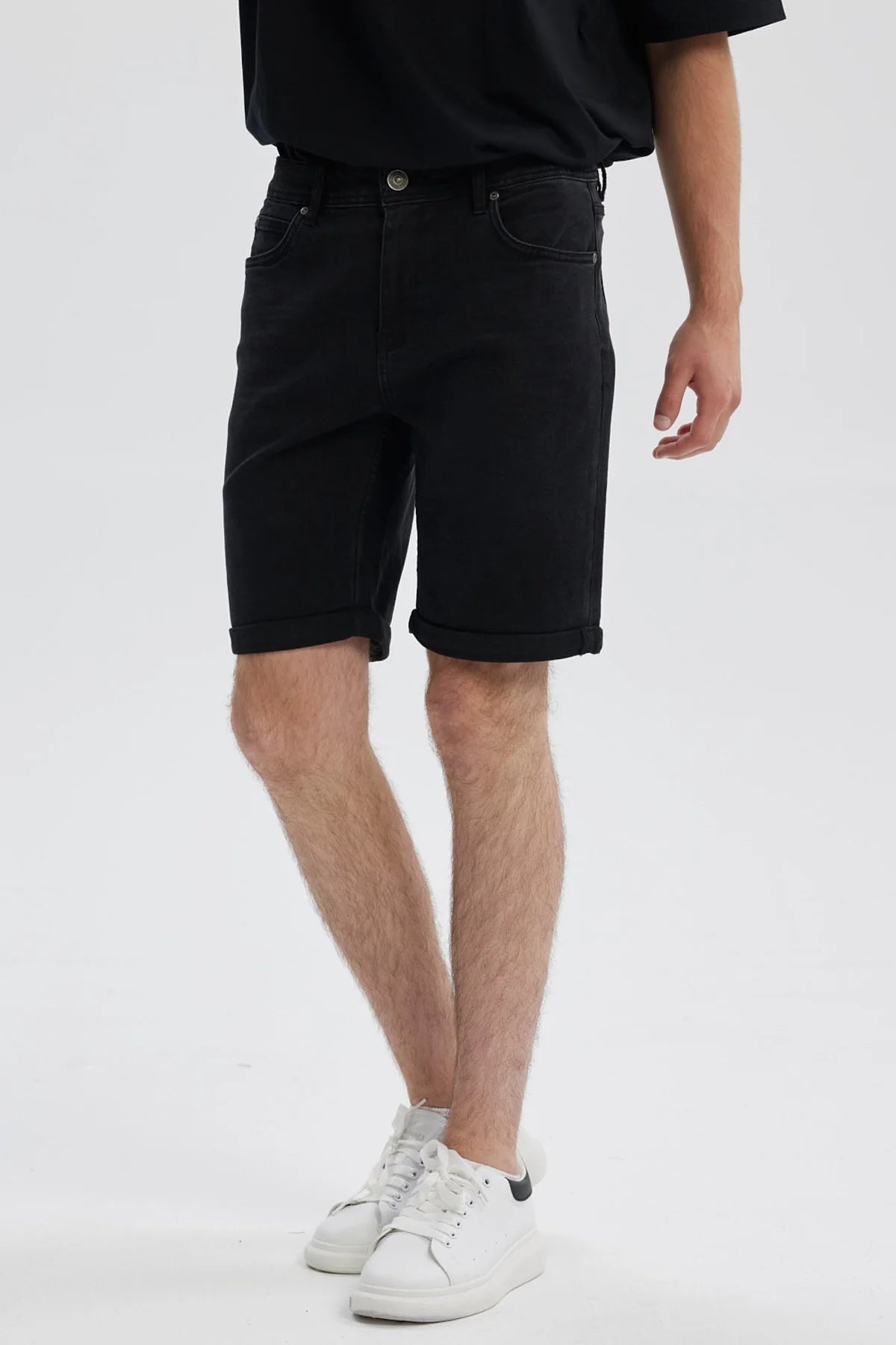 Bermuda Hombre Básica Roll Up Negro