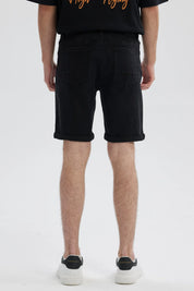 Bermuda Hombre Básica Roll Up Negro