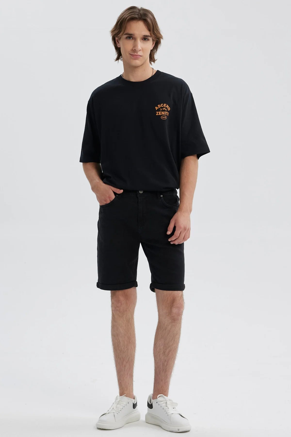 Bermuda Hombre Básica Roll Up Negro