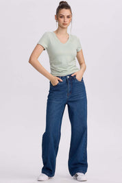 Jeans Mujer Calce Recto Cami Azul Oscuro