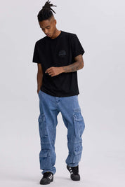 Jeans Hombre Doble Cargo Azul Claro