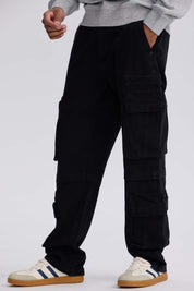 Jeans Hombre Doble Cargo Negro