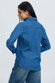 Blusa Mujer Vaquera Azul Oscuro
