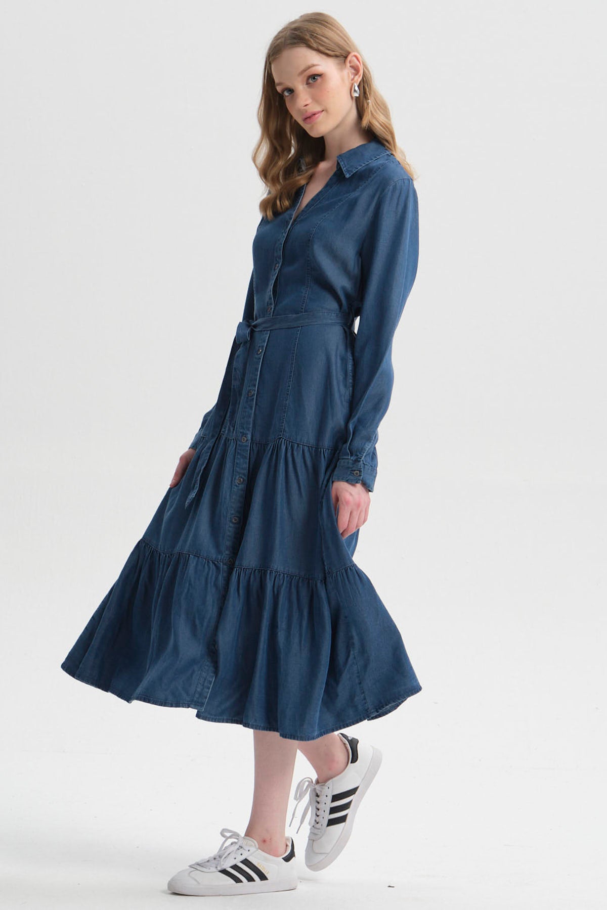 Vestido Mujer Boho Azul Oscuro