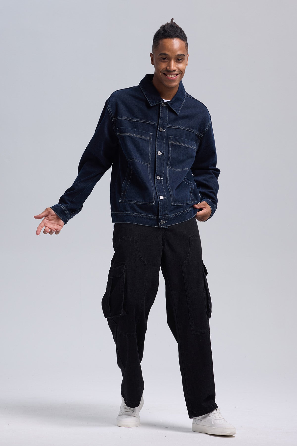 Chaqueta Hombre Denim Azul Indigo