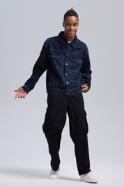 Chaqueta Hombre Denim Azul Indigo