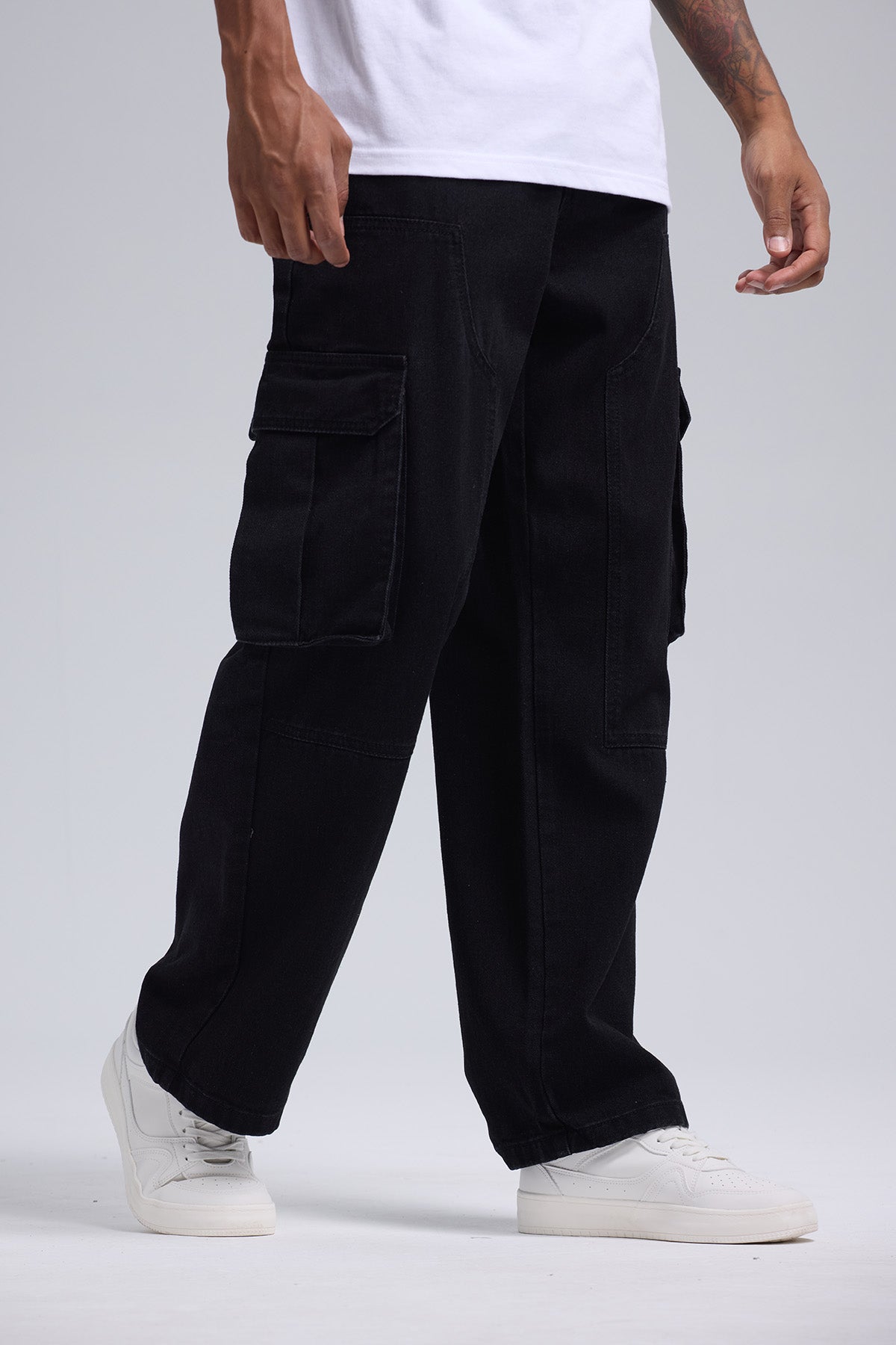 Jeans Hombre Cargo Baggy Negro