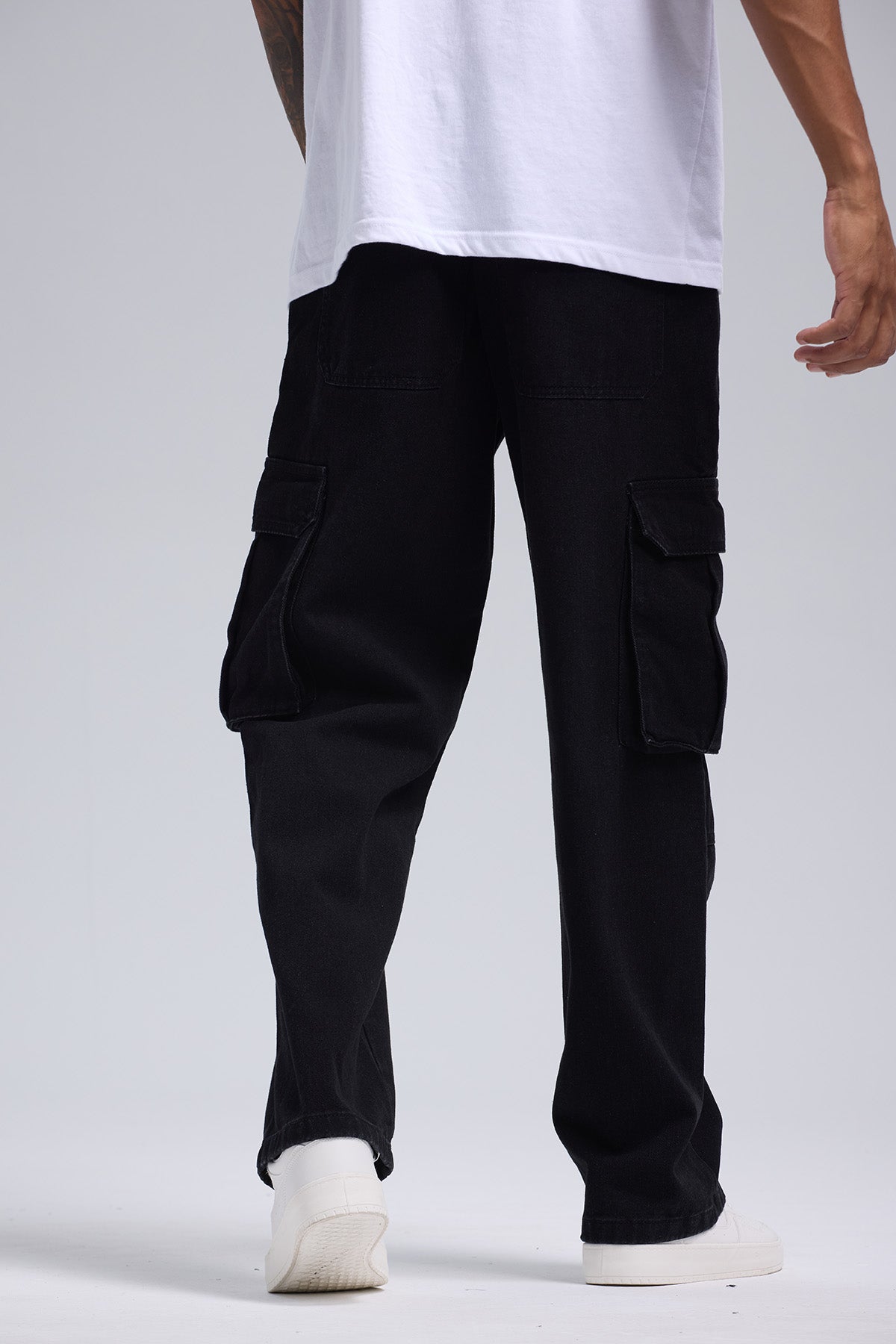 Jeans Hombre Cargo Baggy Negro