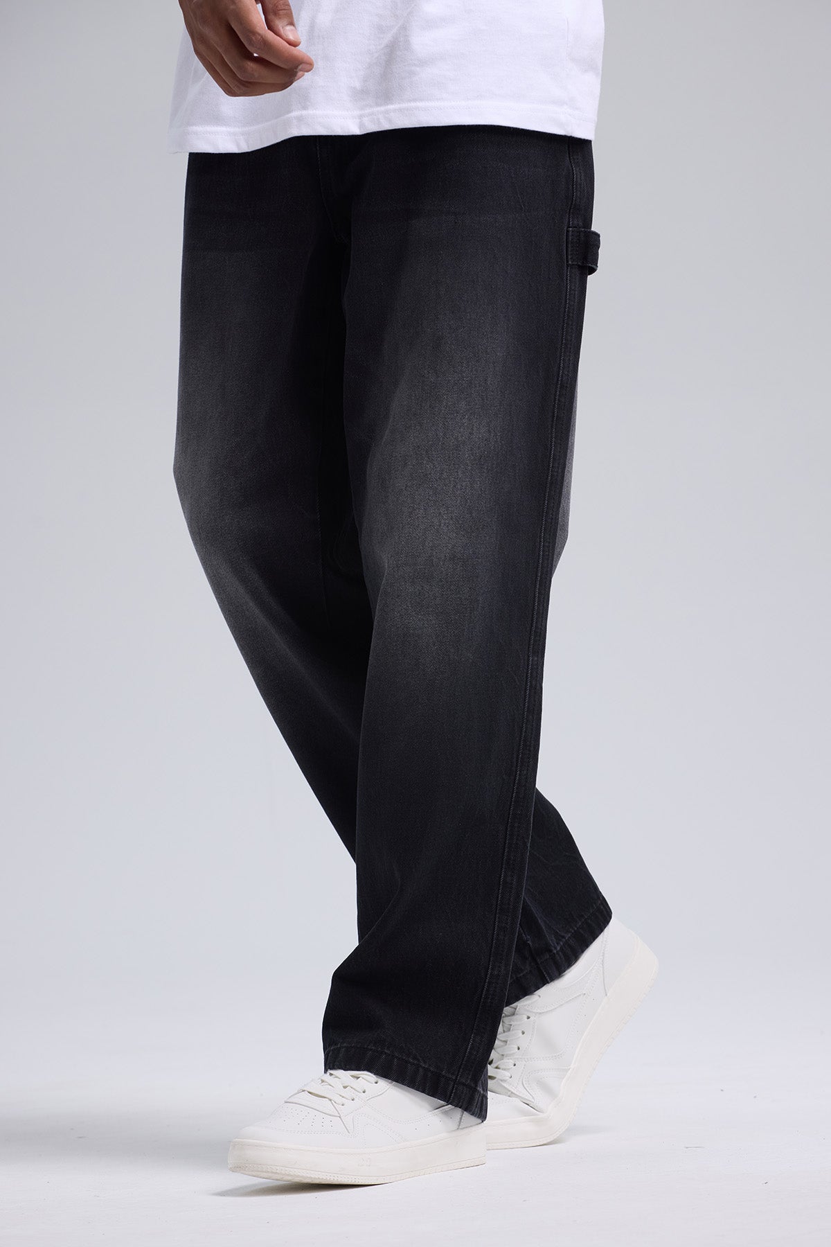 Jeans Hombre Recto Costura Negro