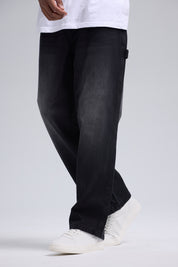 Jeans Hombre Recto Costura Negro