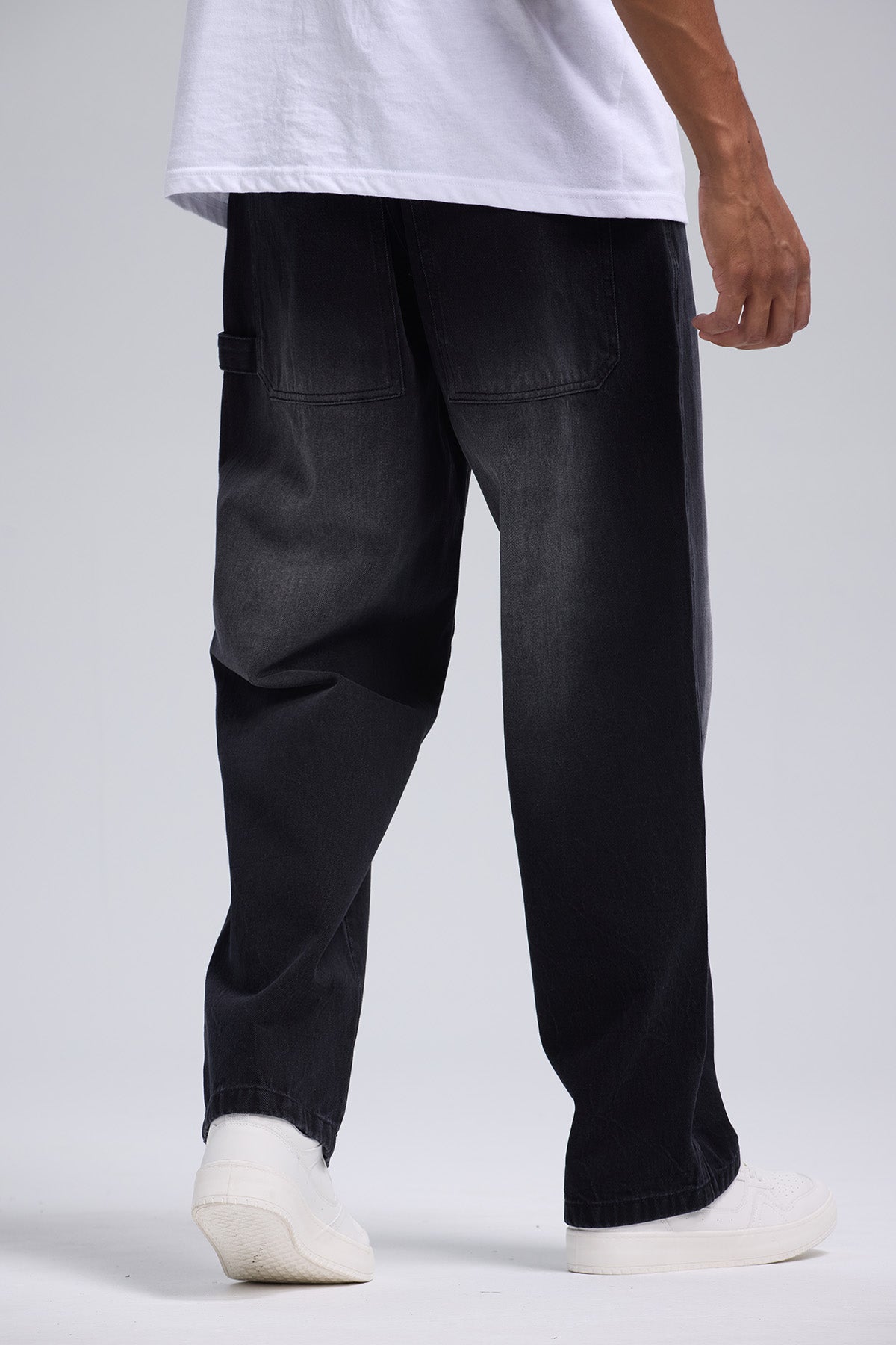 Jeans Hombre Recto Costura Negro