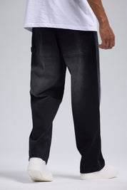 Jeans Hombre Recto Costura Negro