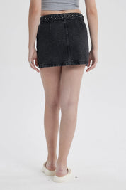 Falda Mujer Cinturón Negro