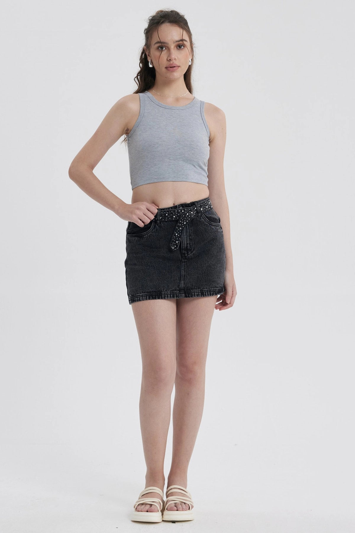 Falda Mujer Cinturón Negro