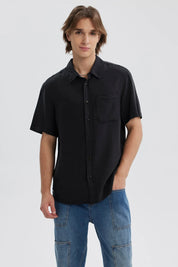 Camisa Hombre Lyocell Negro