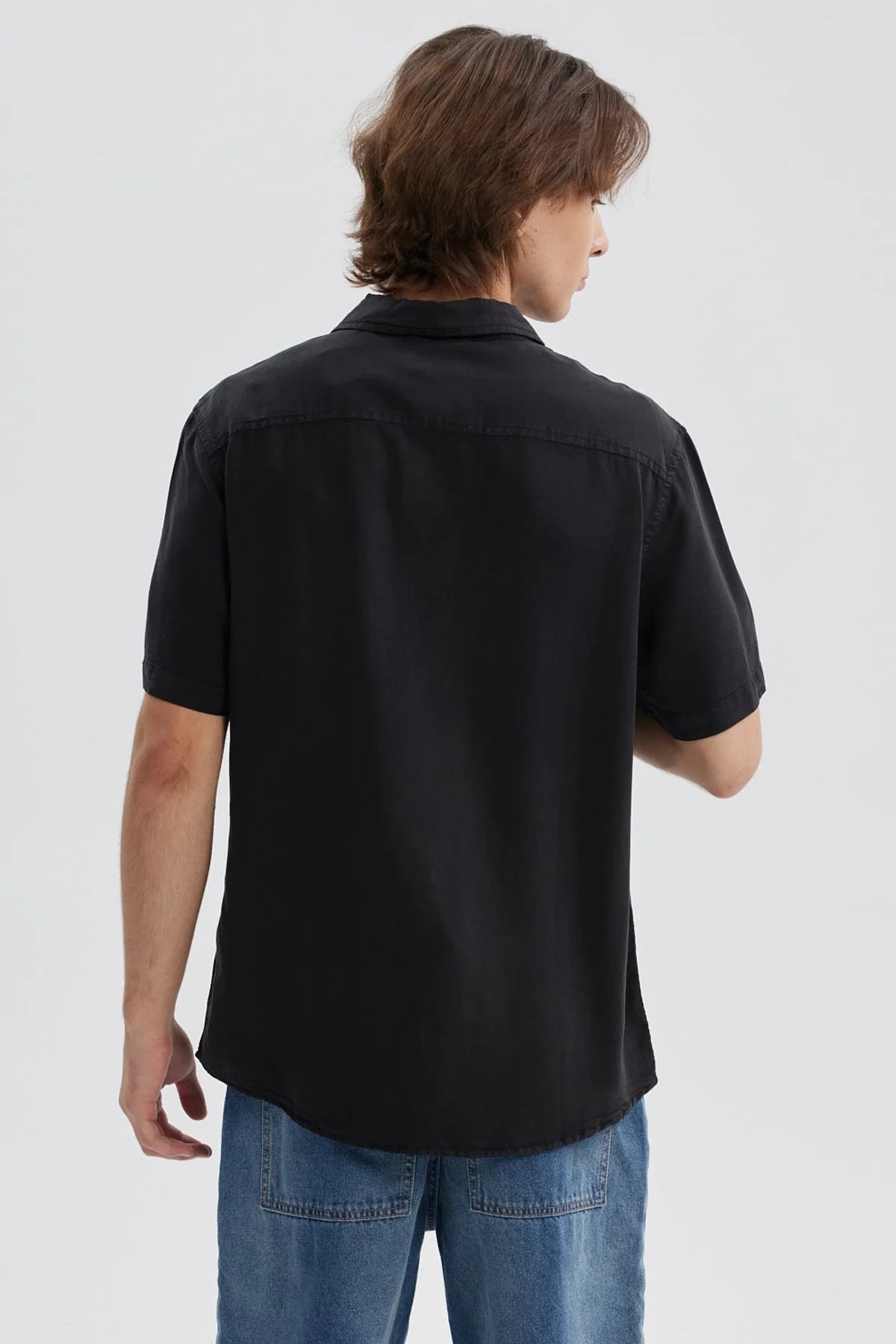 Camisa Hombre Lyocell Negro