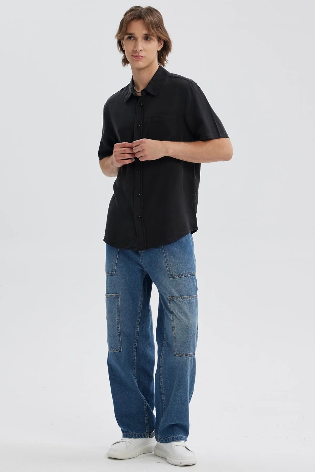 Camisa Hombre Lyocell Negro
