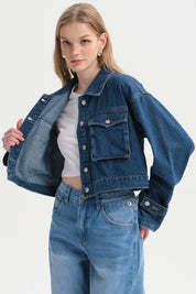 Chaqueta Mujer Oversize Azul